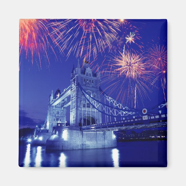 Imán Gran Bretaña, Londres. Fuegos artificiales sobre l (Frente)