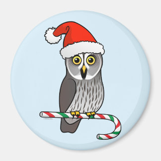 Imán Gran búho gris Santa