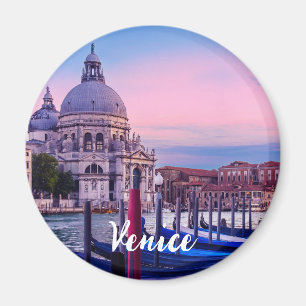 Imán Gran Canal con góndolas e iglesia en Venecia