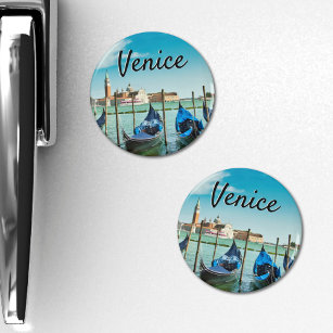 Imán Gran Canal de Venecia con góndolas icónicas azules