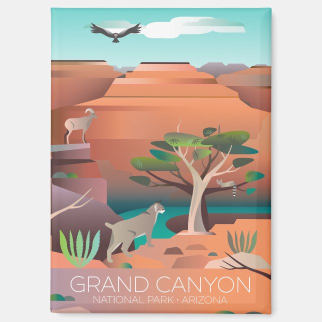 Imán Gran Cañón Parque Nacional Refrigerador Magnet (Anverso)