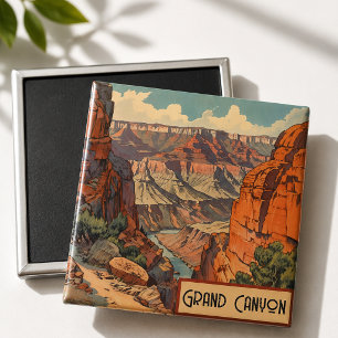Imán Gran Cañón Retro Americana Recuerdo