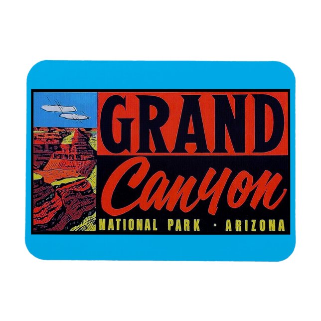 Imán Gran Cañón Vintage Travel Art - Magnet Flexible (Horizontal)