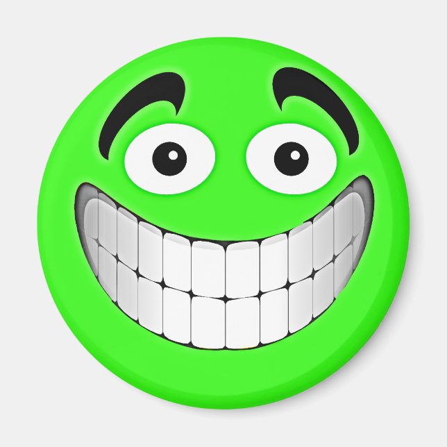 Imán Gran cara verde verde (Frente)