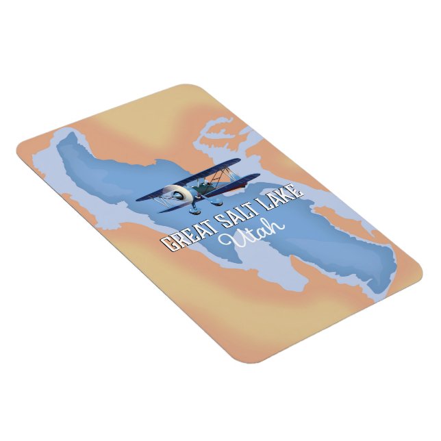 Imán Gran cartel de viaje del mapa de Salk Lake Utah. (Lado Derecho)