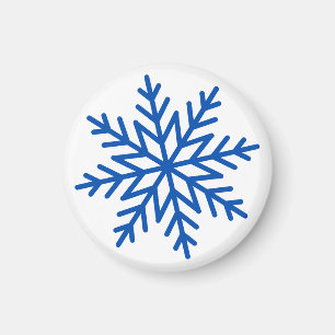Imán Gran copo de nieve azul clásico moderno
