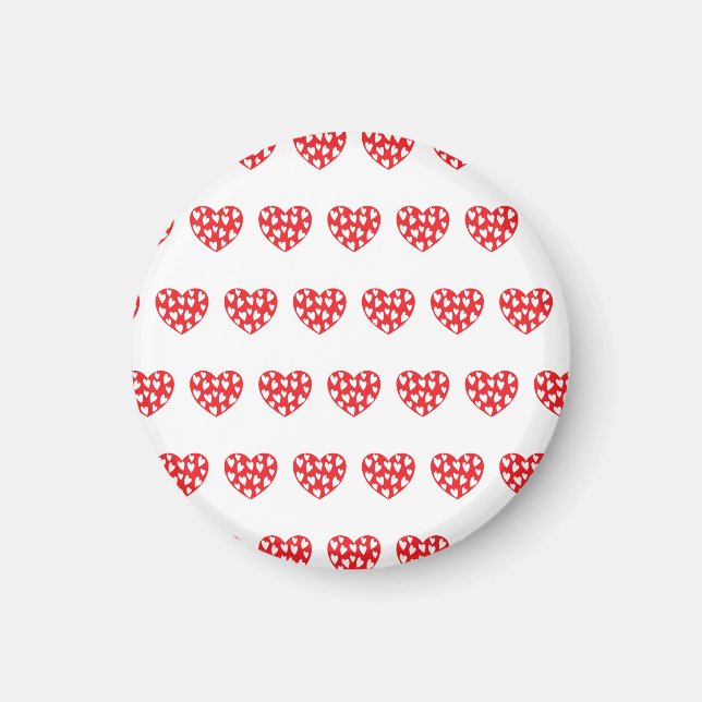 Imán Gran Corazón Rojo Con Corazones Pequeños (Frente)