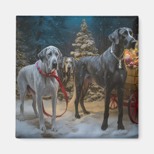 Imán Gran Danés Sleigh de Navidad Decoración Navideña S