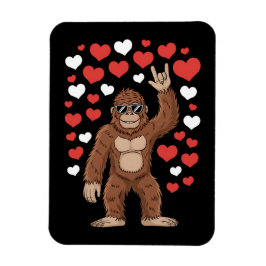 Imán Gran Día de San Valentín Funny Hearts Sasquatch