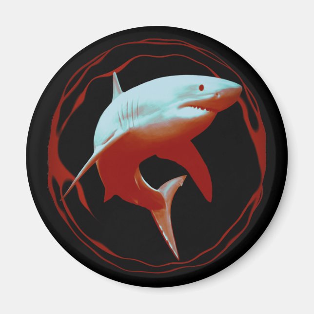 Imán Gran diseño gráfico de tiburones blancos (Frente)