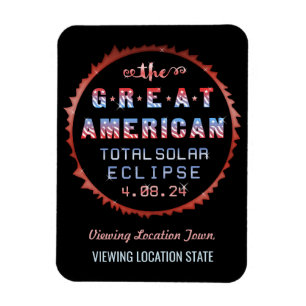 Imán Gran Eclipse Solar Total Estadounidense 8 de Abril