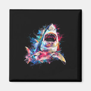 Imán Gran Escúmulo De Tiburones Blancos Buceando El Ama