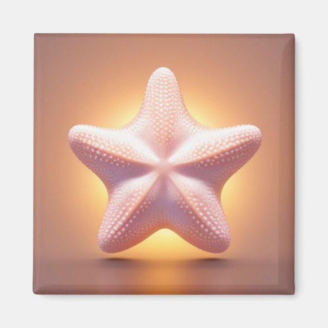 Imán Gran Estrella de Mar Rosa (Frente)