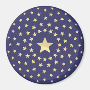 Imán Gran estrella dorada rodeada por estrellas más pe