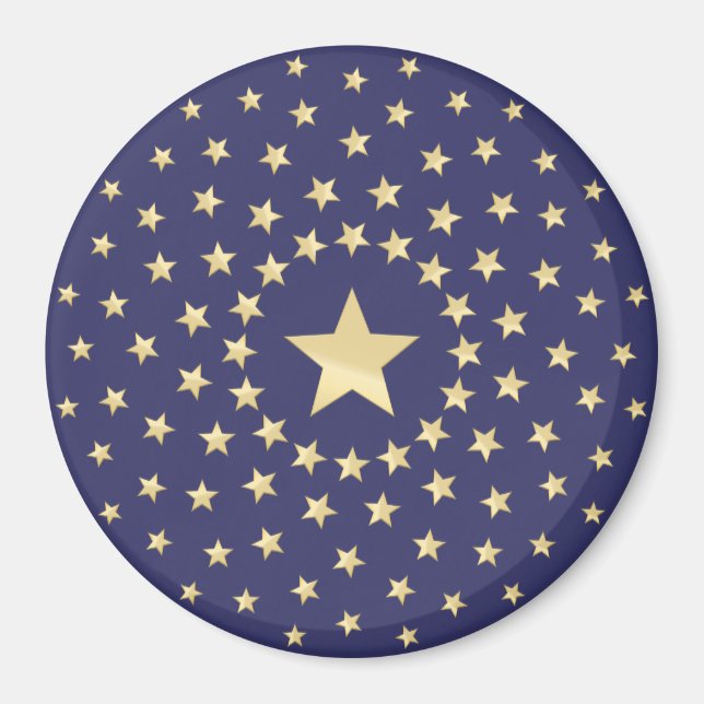 Imán Gran Estrella Dorada rodeada por estrellas más peq (Frente)