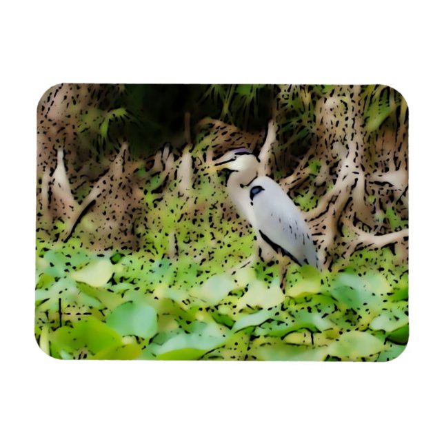 Imán Gran garza azul (Horizontal)