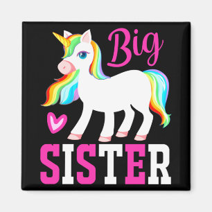 Imán Gran Hermana Magia Unicornio con Arcoiris Mano y C