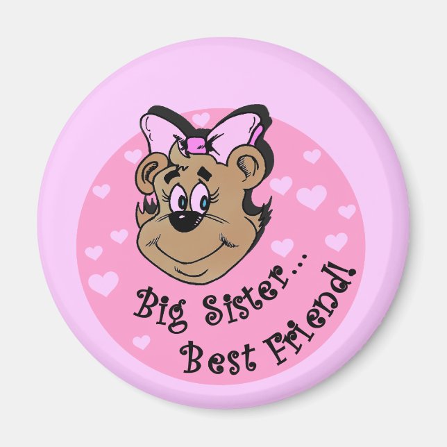 Imán Gran Hermana Mejor Amigo camisetas de T y regalos (Frente)