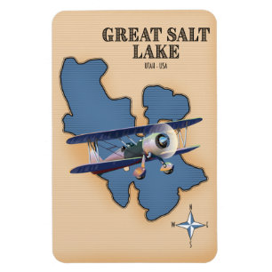 Imán Gran Lago Salado Utah mapa estilo vintage