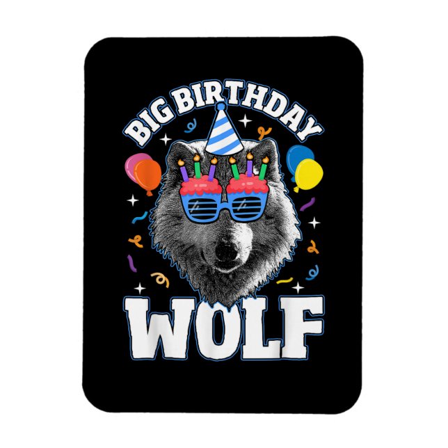 Imán Gran Lobo de Cumpleaños para Lobos (Vertical)