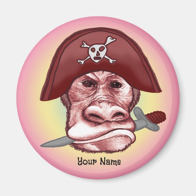 Imán Gran Mono Pirata Malvado  (Frente)