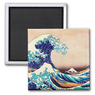 Imán Gran ola de arte japonés vintage de Kanagawa