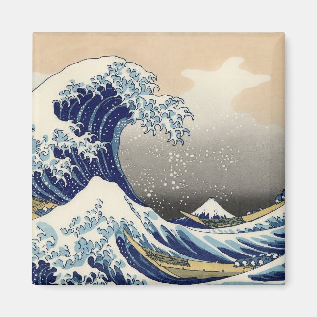 Imán Gran ola de pintura japonesa Kanagawa (Frente)