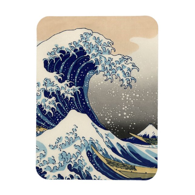 Imán Gran ola de pintura japonesa Kanagawa (Vertical)