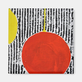 Imán Gran olla de sol rojo con rayas negras