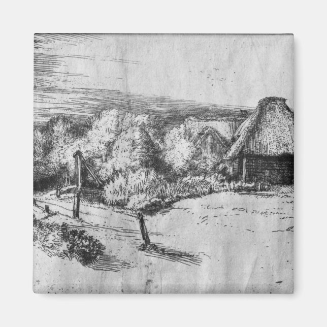 Imán Gran paisaje con torre, c.1650 (Frente)