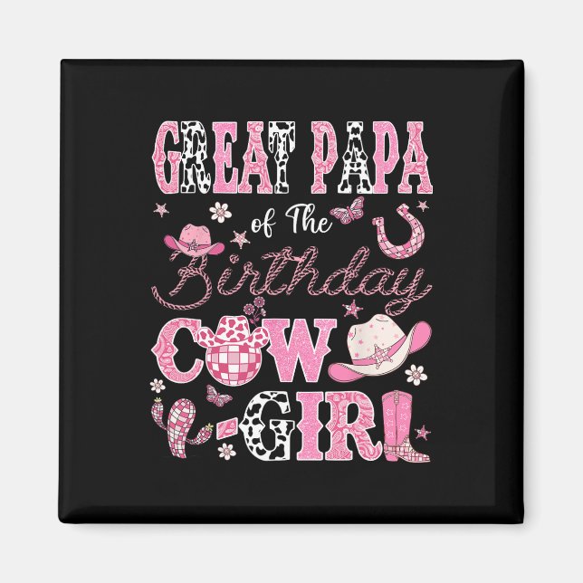 Imán Gran Papa De La Noche De Cumpleaños Rodeo Occident (Frente)