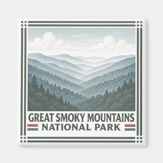 Imán Gran Parque Nacional de Montañas Smoky (Frente)