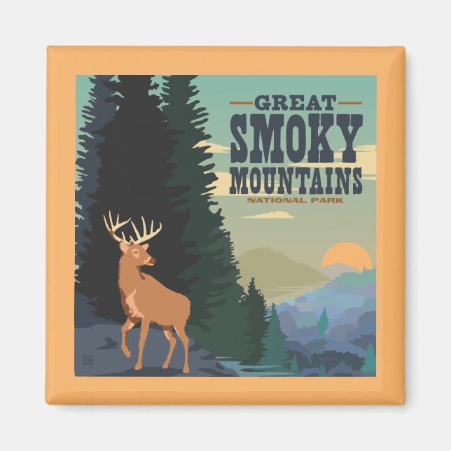 Imán Gran Parque Nacional de Montañas Smoky (Frente)