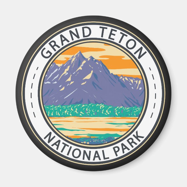 Imán Gran Parque Nacional Del Tetón En La Banda De La P (Frente)