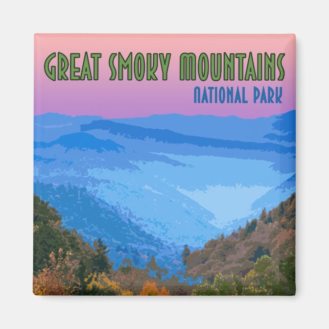 Imán Gran Parque nacional Montañas Smoky Vintage (Frente)