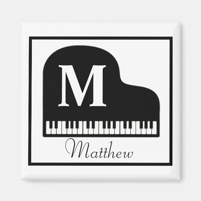 Imán Gran Piano Monograma Pianista Personalizar Plaza S (Frente)