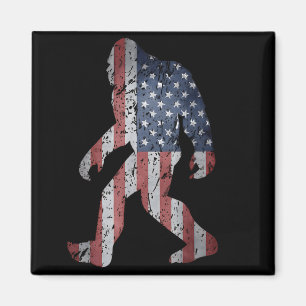 Imán Gran Pie Grande Sasquatch Bandera Americana Patrio