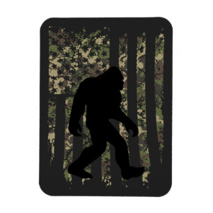 Imán Gran pie Sasquatch American Bandera camuflada de E
