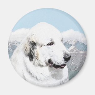 Imán Gran pintura de los Pirineos - Arte original de pe