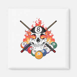 Imán Gran Piscina Billiards Player Skull Billiard Cul