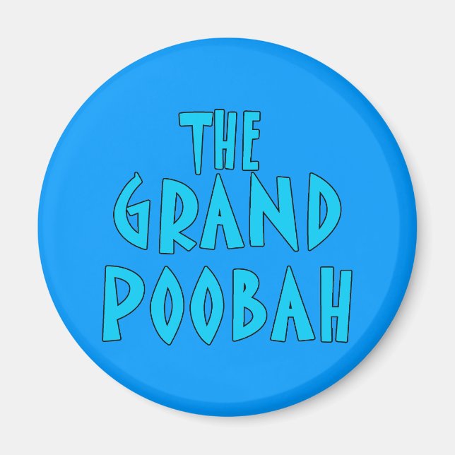 Imán Gran Poobah Blue Font Products (Frente)