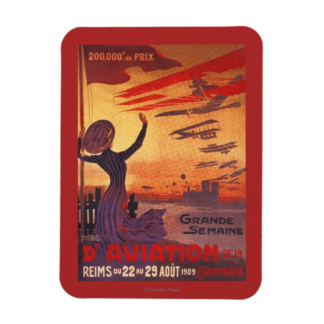 Imán Gran Semana de la Aviación - Poster de mujeres ond (Vertical)