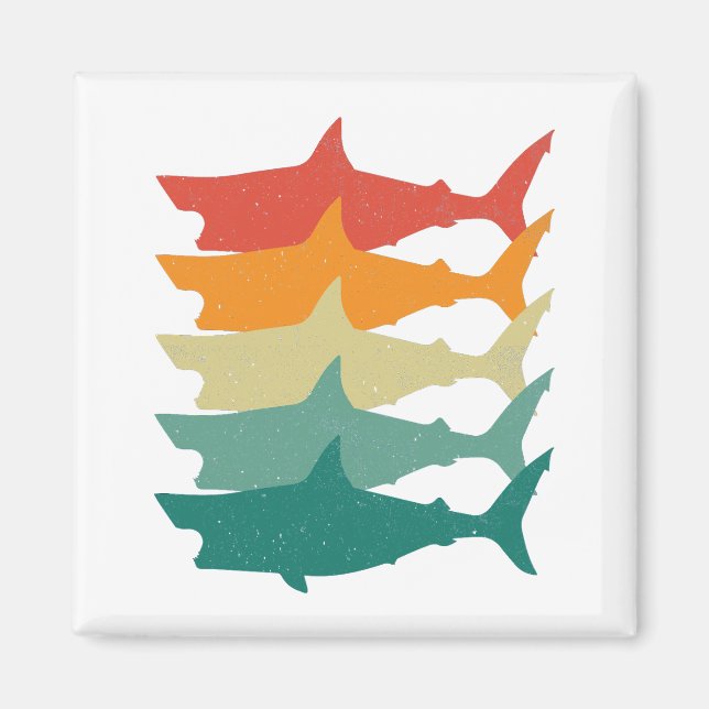 Imán Gran tiburón blanco vintage (Frente)