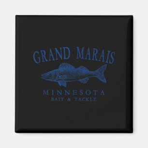 Imán Grand Marais Minnesota Pesca de Lucioperca Vintage