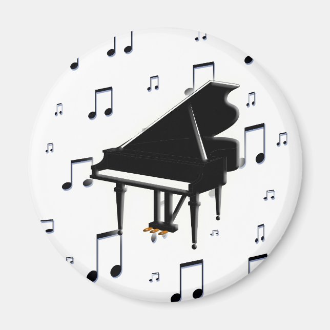 Imán Grand Piano and Music Notes (Frente)