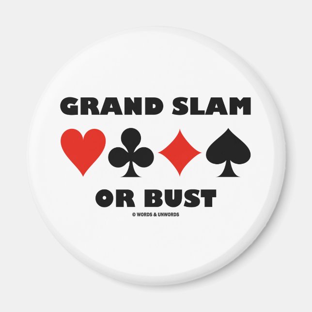 Imán Grand Slam O Bust (Trajes De Tarjeta De Puente) (Frente)