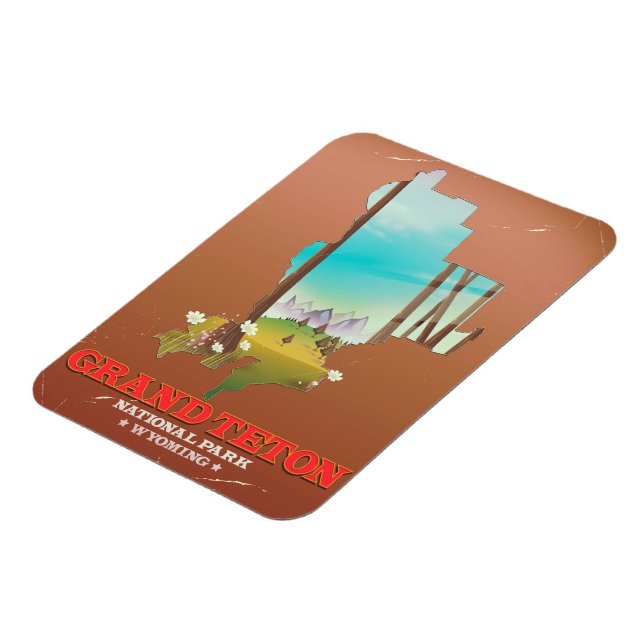 Imán Grand Teton National Park Wyoming Map (Lado Izquierdo)