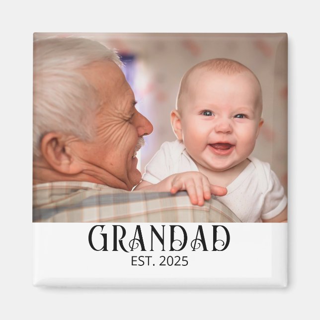 Imán Grandad Established Photo Gift Magnet (Frente)
