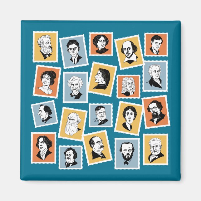 Imán Grandes escritores, poetas y dramaturgos sobre sel (Frente)