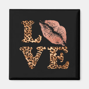 Imán Grandes Labios Aman Letras de Impresión de Leopard